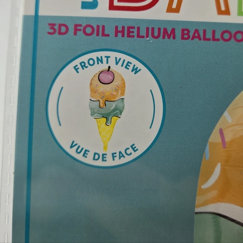 Unique Colorful Ice Cream Cone 3D Foil Balloon 23